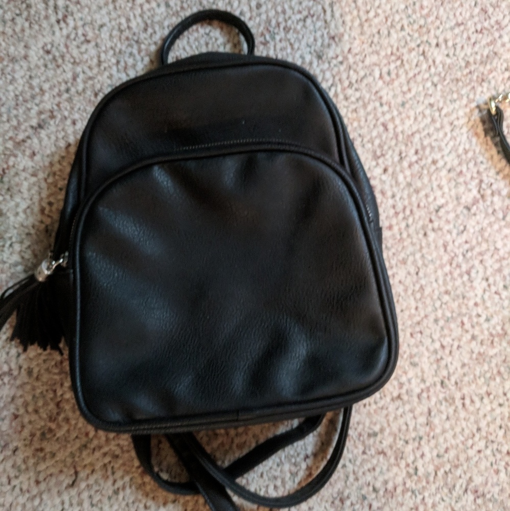 Black mini backpack